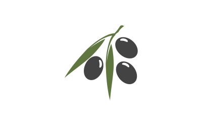 Modello di progettazione dell&amp;#39;illustrazione vettoriale dell&amp;#39;icona del frutto dell&amp;#39;olivo v.15