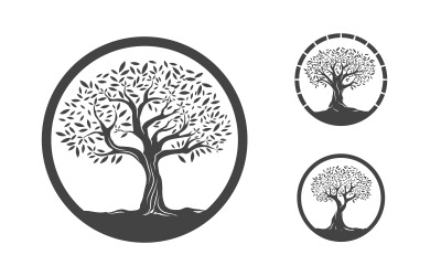 Modello di progettazione dell&amp;#39;illustrazione vettoriale dell&amp;#39;icona dell&amp;#39;albero di ulivo v.2