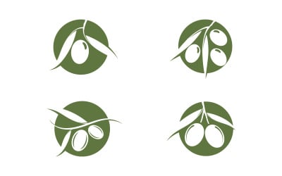 Olivenfruchtbaum-Symbol, Vektorgrafik-Design-Vorlage v.1