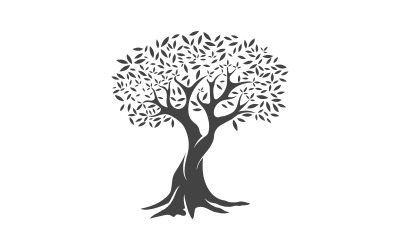 Zeytin Meyve Ağacı ikon vektör çizim tasarım şablonu v.7