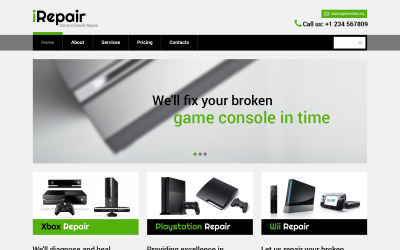 Modelo de site responsivo para conserto de computador