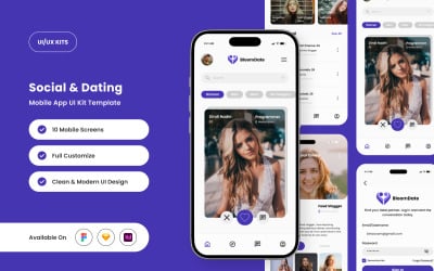 BloomDate - Modern &amp;amp; Lekfull Dating App UI Kit