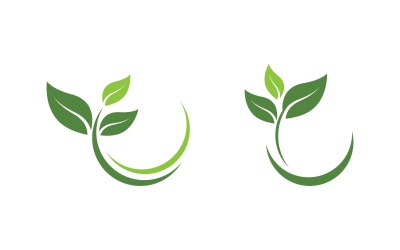 Yaprak ekolojisi doğa vegan Logo konsept tasarım şablonu v.8