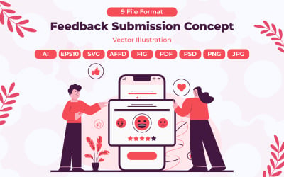 Concetto di invio di feedback – Progettazione concettuale vettoriale
