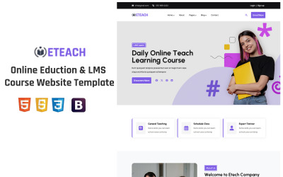 Eteach - Modèle de site Web HTML pour cours d&amp;#39;éducation en ligne et LMS