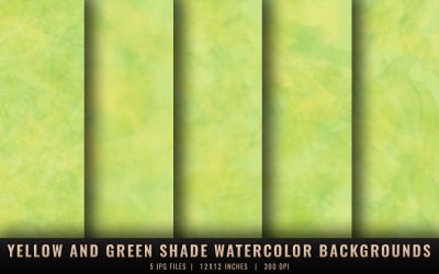 Gele en groene schaduw aquarelachtergronden