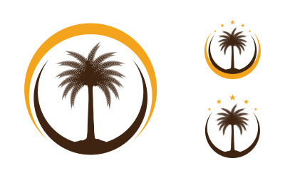 Icona di albero da frutto di datteri illustrazione vettoriale modello logo v.2