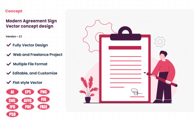 Modern Agreement Sign- Vector concept design