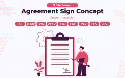 Modern Agreement Sign- Vector concept design