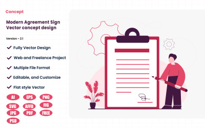 Modern avtal Sign-Vektor konceptdesign