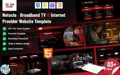 Netocla - Plantilla de sitio web para proveedor de Internet y televisión de banda ancha