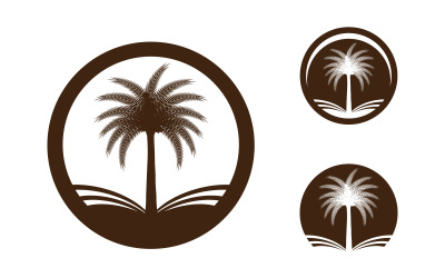 Szablon logo ikony drzewa owocowego z datą v.1
