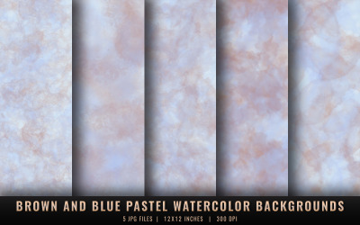 Brown and Blue Pastel Watercolor Backgrounds