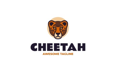 Cheetah Basit Maskot Logo Şablonu