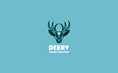 Deery Einfache Maskottchen-Logo-Vorlage