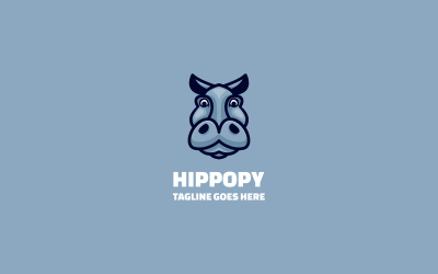 Hippopy Simple Mascot Logo