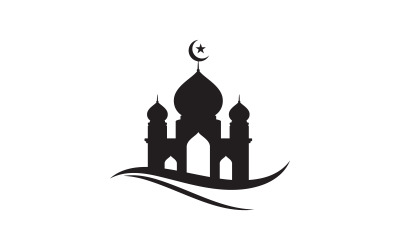 Modello di progettazione dell&amp;#39;illustrazione del logo della moschea dell&amp;#39;edificio islamico v.3