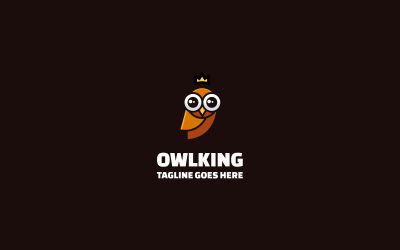 Owlking Basit Maskot Logosu