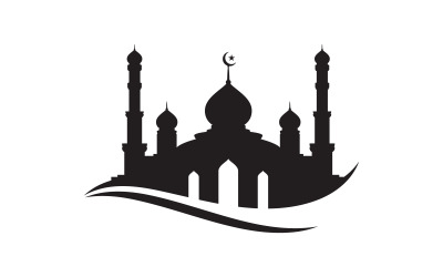 Plantilla de diseño de ilustración de logotipo de mezquita de edificio islámico v.1
