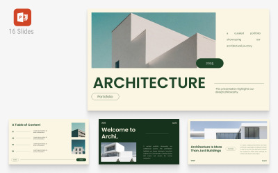 Prezentacja minimalistycznej architektury beżowo-zielonej