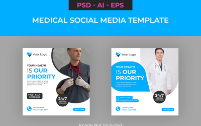Social-Media-Vorlage für medizinische und gesundheitliche Priorität
