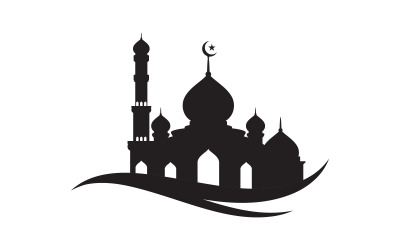 Design-Vorlage für die Illustration des Logos einer islamischen Moschee, v.2