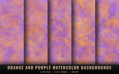 Fondos de acuarela de color naranja y morado
