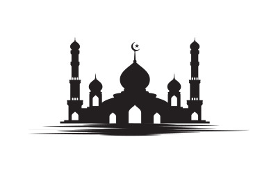 İslami Yapı Cami Logo İllüstrasyon tasarım şablonu v.41