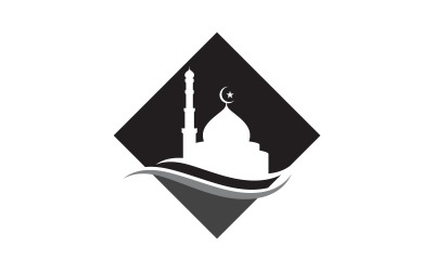Islamic Building Mosque Logo Illustration design template v.13