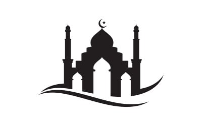 Islamic Building Mosque Logo Illustration design template v.16