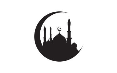 Islamic Building Mosque Logo Illustration design template v.40