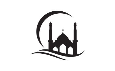 Islamic Building Mosque Logo Illustration design template v.8