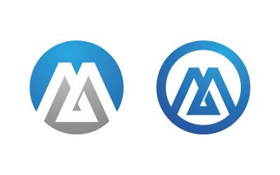 M Lettera Logo Modello aziendale illustrazione vettoriale design v.4