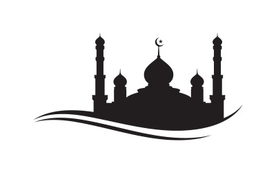 Modello di progettazione dell&amp;#39;illustrazione del logo della moschea dell&amp;#39;edificio islamico v.10