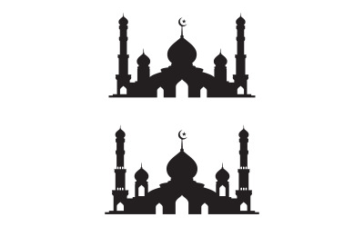 Modello di progettazione dell&amp;#39;illustrazione del logo della moschea dell&amp;#39;edificio islamico v.15