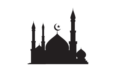 Modello di progettazione dell&amp;#39;illustrazione del logo della moschea dell&amp;#39;edificio islamico v.21