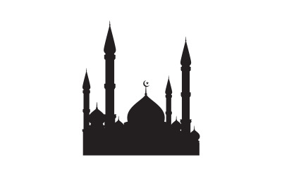 Modello di progettazione dell&amp;#39;illustrazione del logo della moschea dell&amp;#39;edificio islamico v.23