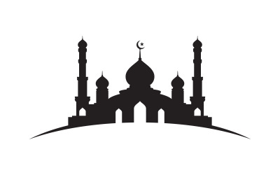 Modello di progettazione dell&amp;#39;illustrazione del logo della moschea dell&amp;#39;edificio islamico v.25