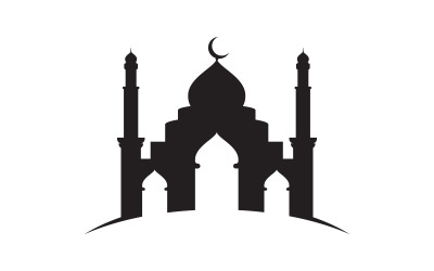 Modello di progettazione dell&amp;#39;illustrazione del logo della moschea dell&amp;#39;edificio islamico v.28