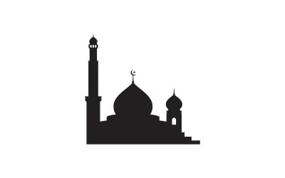 Modello di progettazione dell&amp;#39;illustrazione del logo della moschea dell&amp;#39;edificio islamico v.36