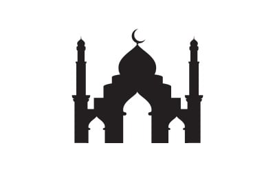 Modello di progettazione dell&amp;#39;illustrazione del logo della moschea dell&amp;#39;edificio islamico v.37