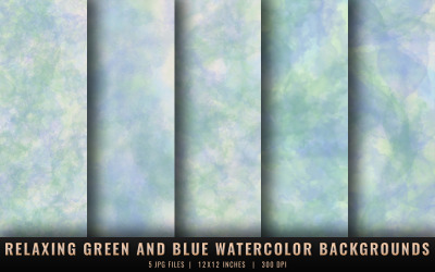 Relaxing Green and Brown Watercolor Backgrounds