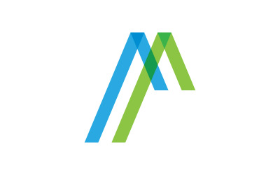 Szablon logo firmy z literą M, ilustracja wektorowa, projekt v.15