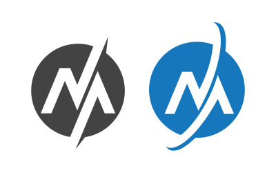 Szablon logo firmy z literą M, ilustracja wektorowa, projekt v.3