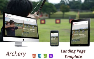 Flèches : Modèle de page de destination pour le club de tir à l&amp;#39;arc