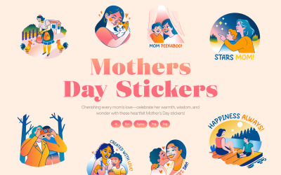 Pacchetto adesivi per la festa della mamma
