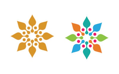 Beauty flower illustration vector icon logo design template v.2