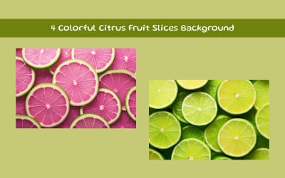 Colorful Citrus Fruits Slices Background