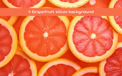 Grapefruit slices background AI image
