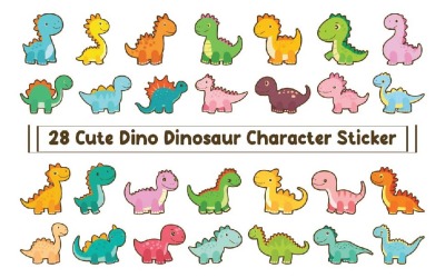 28 Słodkich Naklejek z Dinozaurami